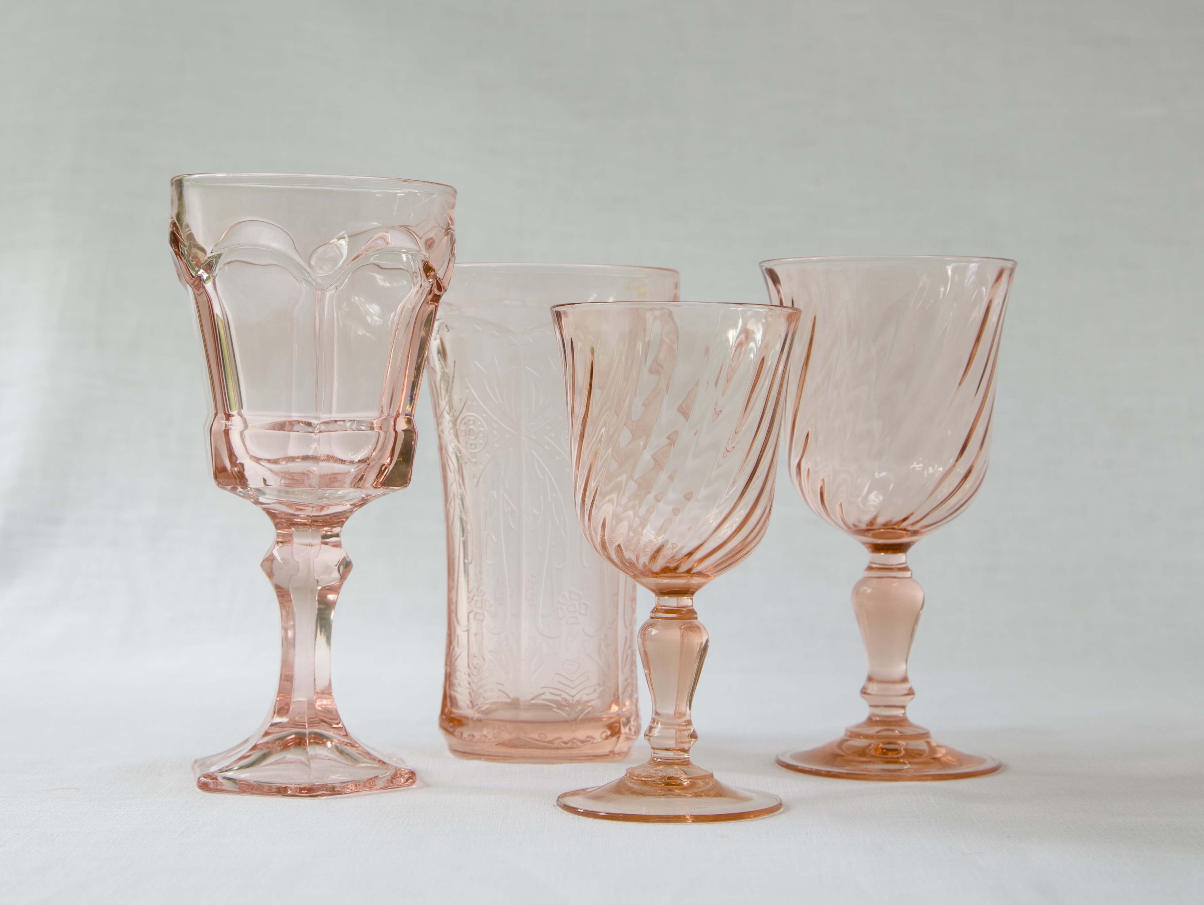 Vintage Blush & Pink Goblets