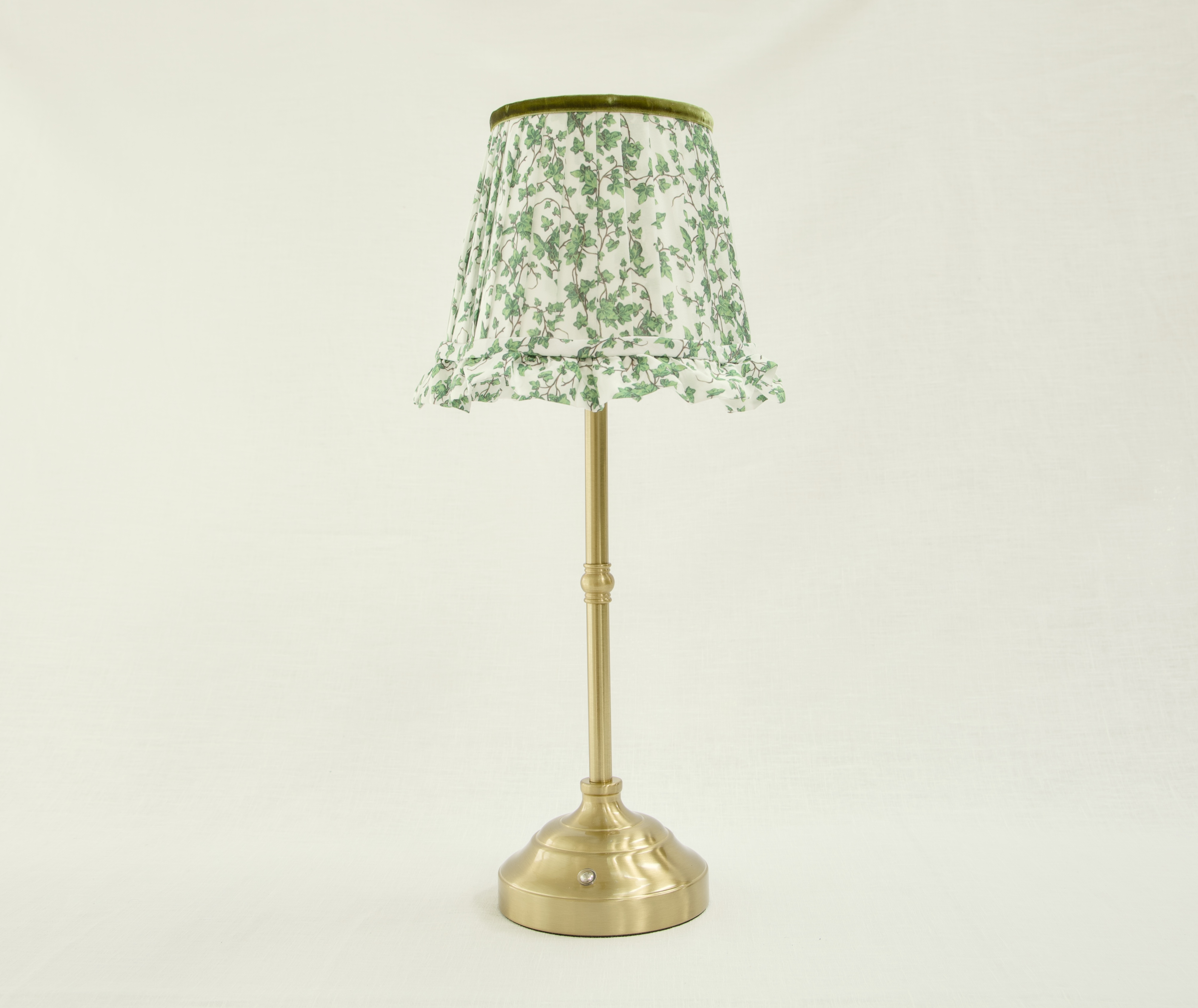 Brass Lamp with Green Ivy Shade
