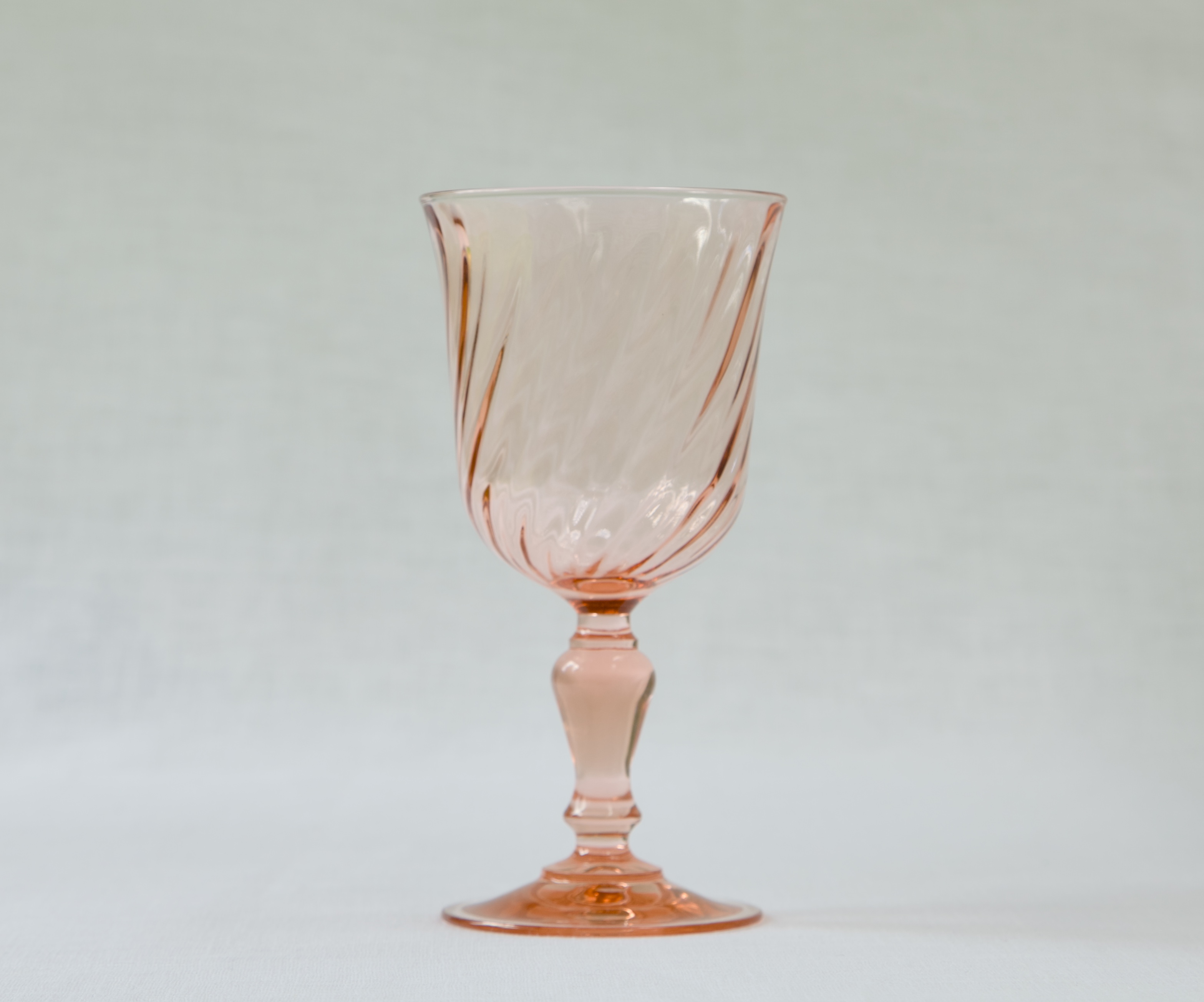 Vintage Pink Swirl Stemware