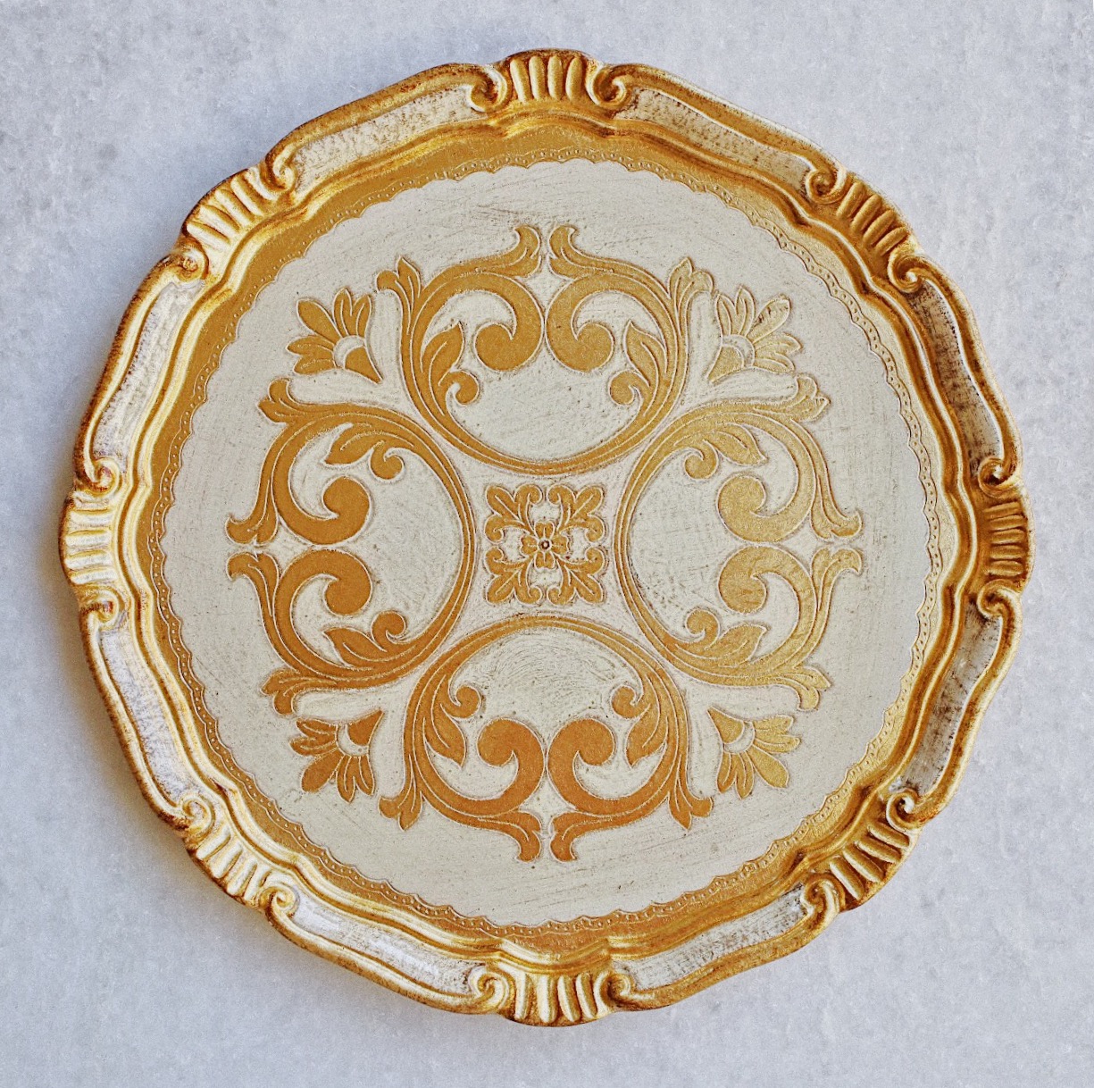 Florentine Cream & Gold Charger Plate