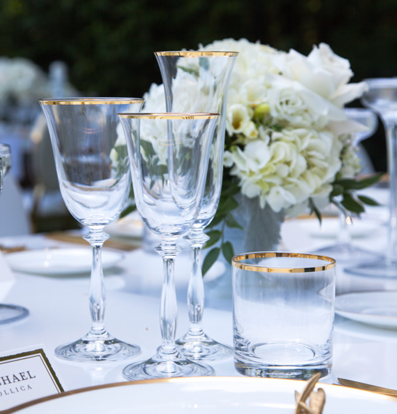 Gold Rimmed Red Wine Glass