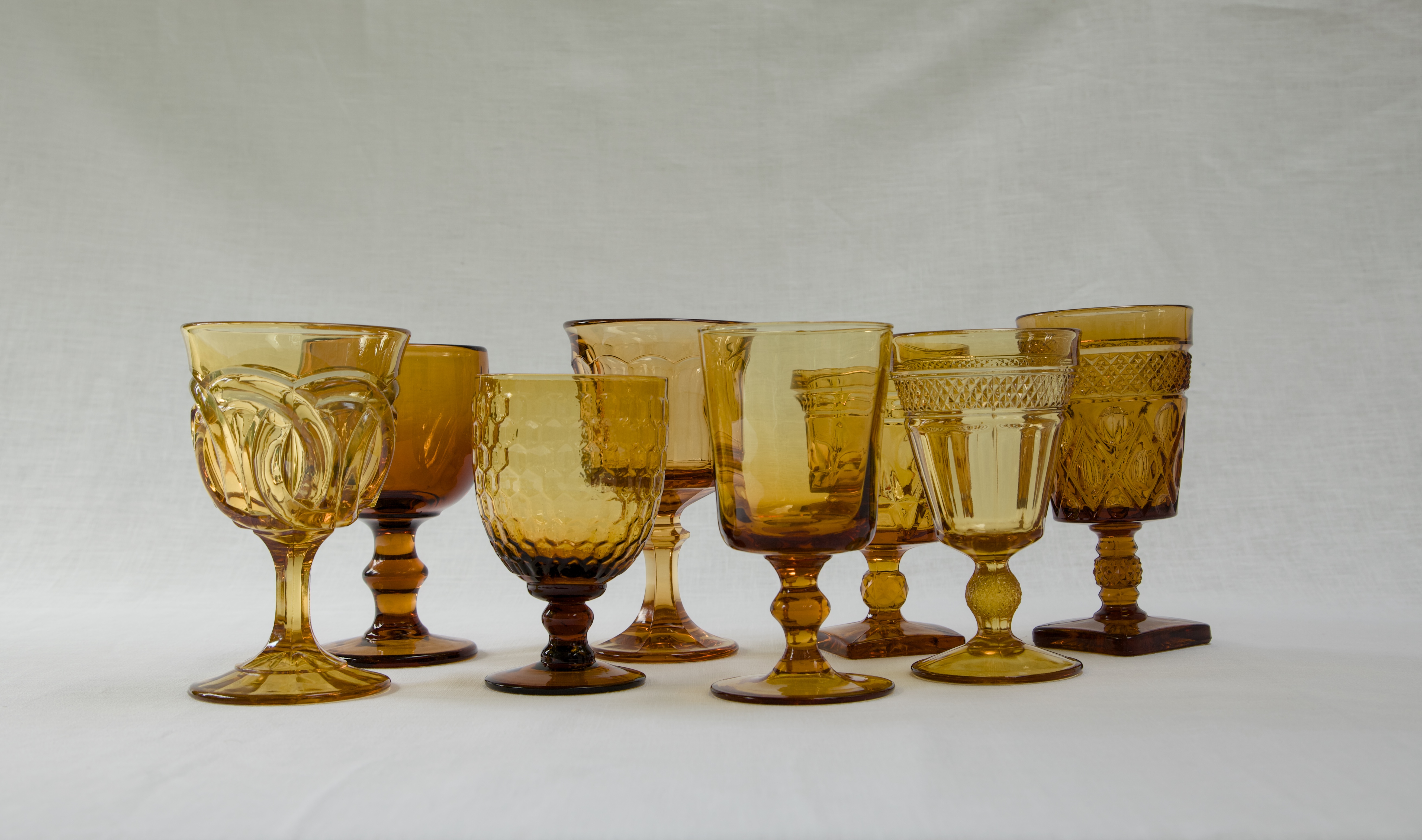 Vintage Amber Goblets